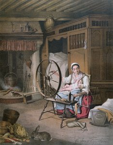 Interno di una casa bretone, fine XIX secolo
